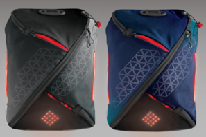 a pair of backpacks with lights