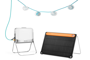 a solar panel and a small solar panel