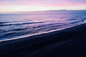 a beach with waves on it