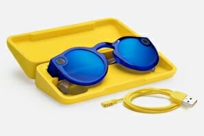 a pair of blue sunglasses