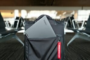 a laptop in a bag