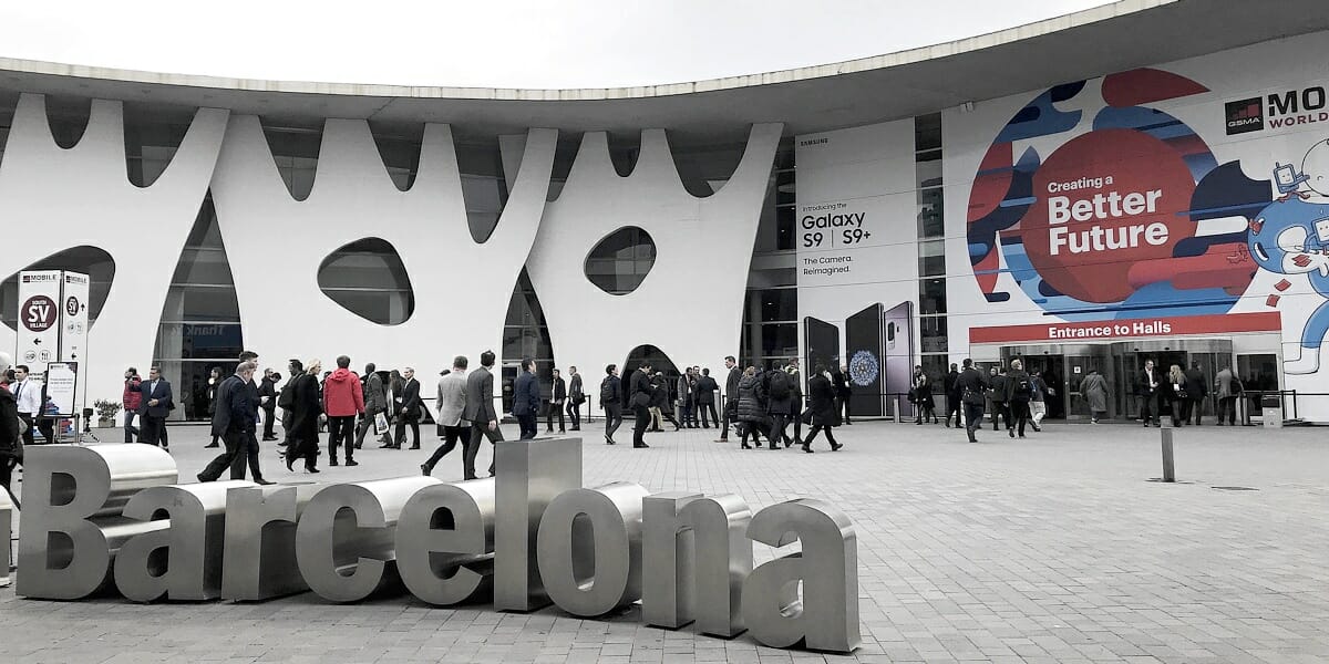 MWC Barcelona 2019 a group of people outside of a building