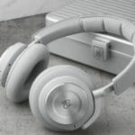 News: Limited Edition RIMOWA x Bang & Olufsen Beoplay H9i a pair of headphones on a grey surface