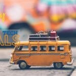 Weekly Travel Tech Deals a toy bus with luggage on top