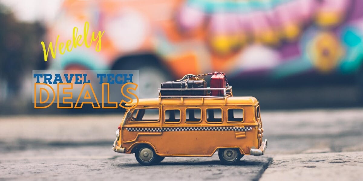 Weekly Travel Tech Deals a toy bus with luggage on top