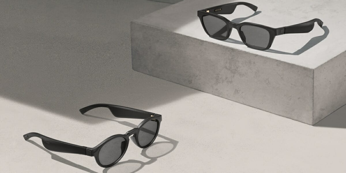 News: Bose Frames Audio Sunglasses a pair of sunglasses on a step