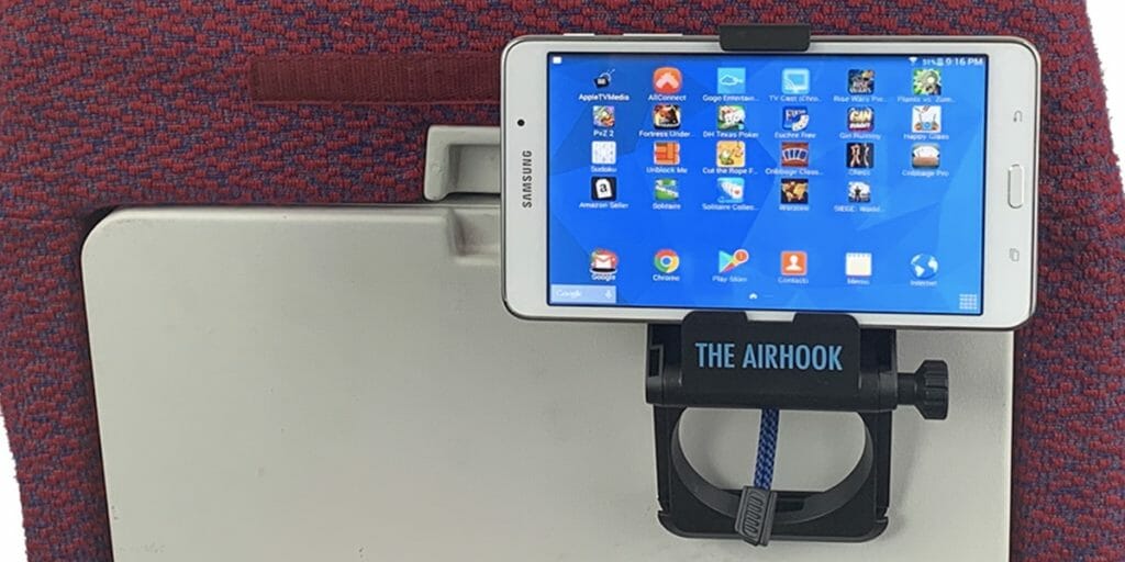 a tablet on a stand