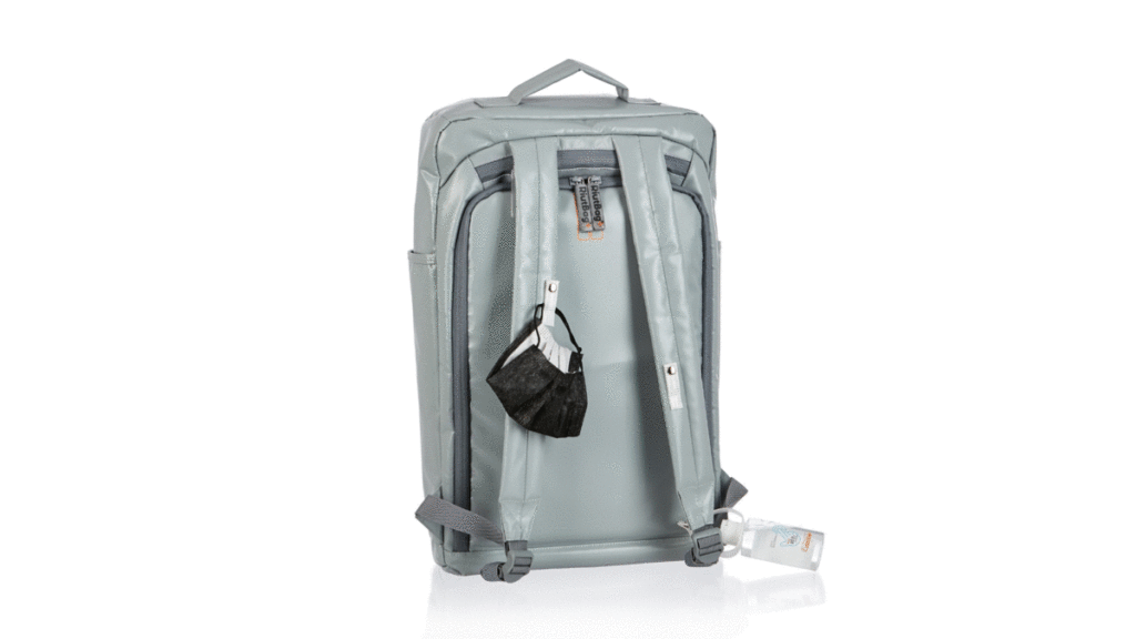 Secure backpack for COVID travel. {Tech} for Travel. https://techfortravel.co.uk.