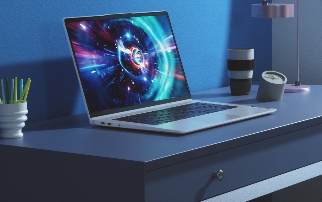 a laptop on a desk