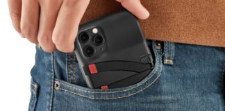 Review: Get More from your Smartphone with the JOBY StandPoint Phone Case a person putting a phone in a pocket