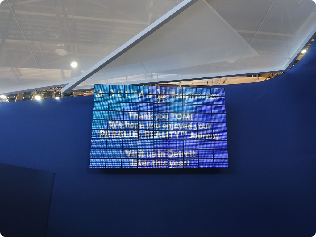 delta airlines and ,Misapplied sciences showed off parallel reality airport displays. {Tech} for Travel. https://techfortravel.co.uk