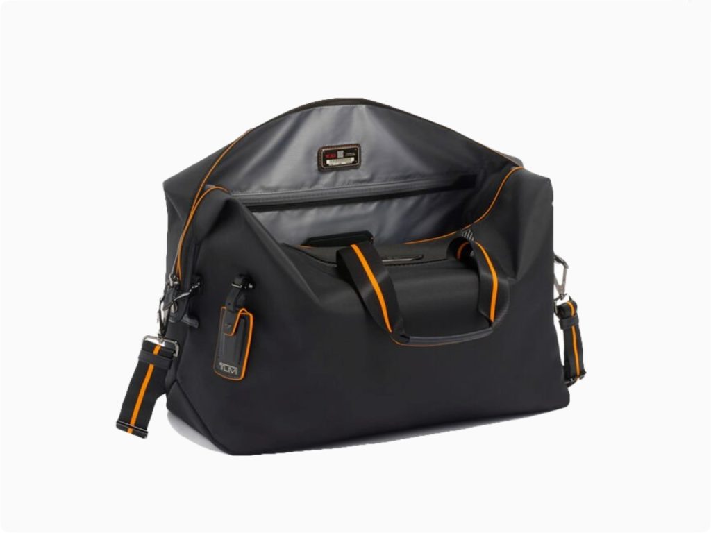 M-Tech Soft Satchel from the TUMI McLaren 2022 Luggage Collection. {Tech} for Travel. https://techfortravel.co.uk