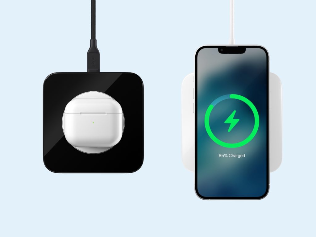 a phone and a wireless charger