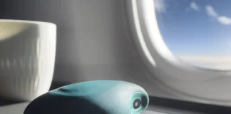 Moonbird Review: Combat Anxiety in the Air with the Revolutionary Moonbird a blue object on a table. Moonbird review