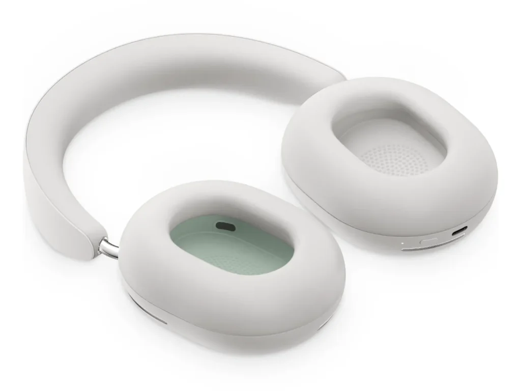 a white headphones with a white cover.  Sonos Ace Headphones folded.  {Tech} for Travel. https://techfortravel.co.uk
