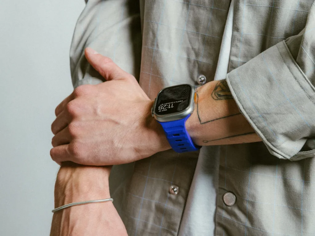 a person wearing an apple watch.  Nomad x The Verge Limited Edition.  {Tech} for Travel. https://techfortravel.co.uk