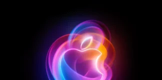‘It’s Glowtime’ for the Apple iPhone 16 Event a colorful light painting of a logo. Apple iPhone 16 Event