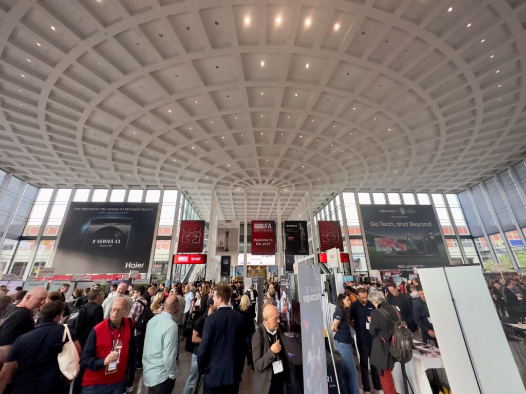 a large crowd of people in a large building.  IFA 2024. IFA Showstoppers. {Tech} for Travel. https://techfortravel.co.uk