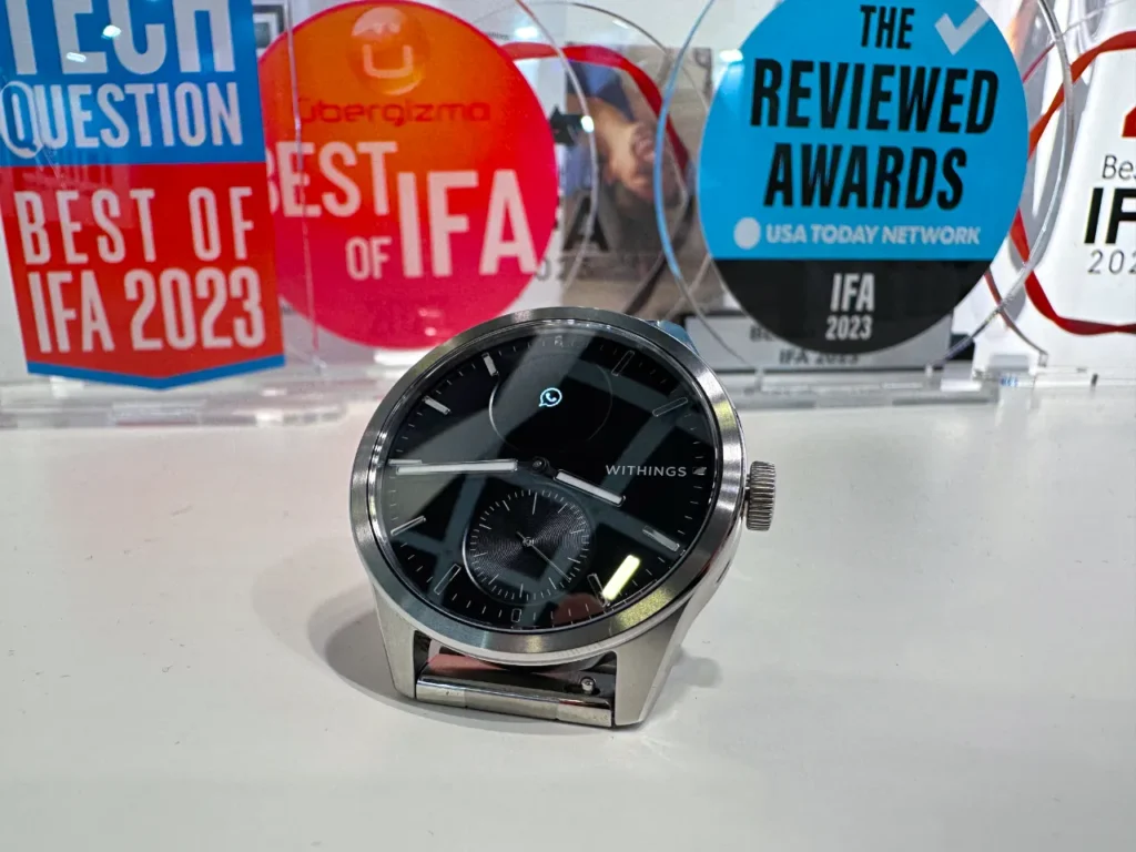 a watch on a counter. Withings ScanWatch 2. IFA 2023. {Tech} for Travel. https://techfortravel.co.uk