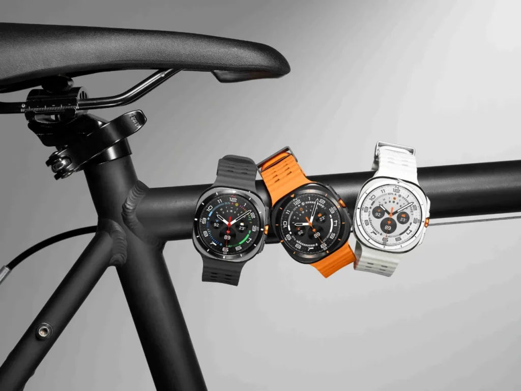 a group of watches on a bicycle. Samsung Galaxy Watch Ultra Specifications. {Tech} for Travel. https://techfortravel.co.uk