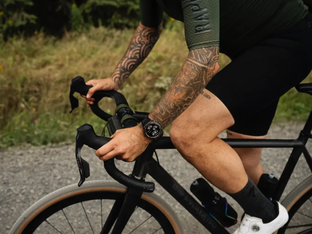 a person on a bicycle. Amazfit T-Rex 3 smartwatch. best of IFA. {Tech} for Travel. https://techfortravel.co.uk