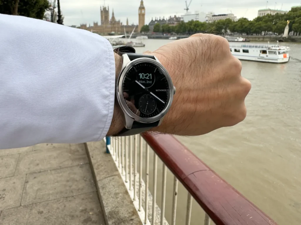 a person wearing a watch.  Withings ScanWatch 2 Review. {Tech} for Travel. https://techfortravel.co.uk