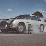 Globe-Trotter 007 Goldfinger Limited Edition Carry-On a car with smoke coming out of it. Globe Trotter 007 Goldfinger Limited Edition Carry On