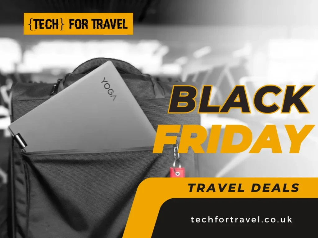 a laptop in a bag. Black Friday Travel Deals. Rolling Square Black Friday Sale. {Tech} for Travel. https://techfortravel.co.uk