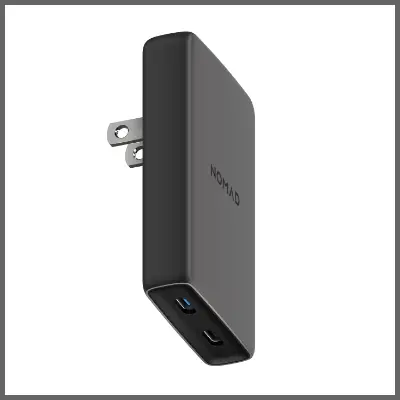 a black power bank with a usb port