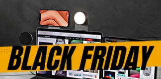 Black Friday Travel Deals: Rolling Square Accessories upto 70% Off a laptop and tablet with a yellow band
