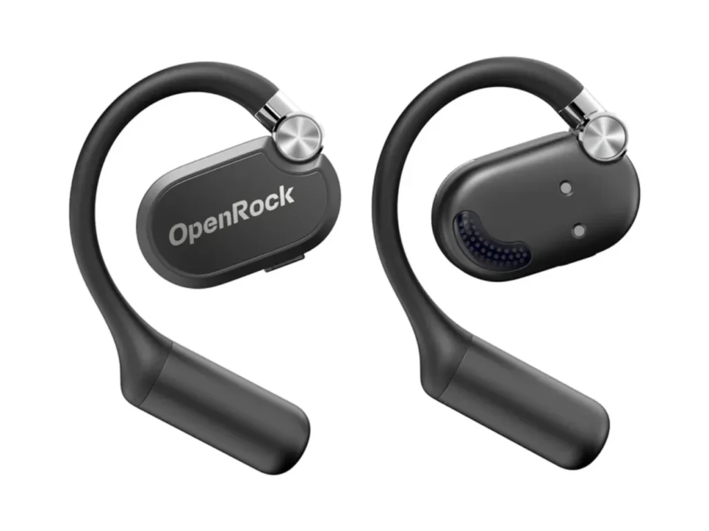 a pair of black earphones. OPenRock X Headphones. CES 2025 News. {Tech} for Travel. https://techfortravel.co.uk