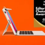 CES 2025 News: Keep Kids Engaged While Travelling with Thinkpal Tablet a white laptop with a stand on it