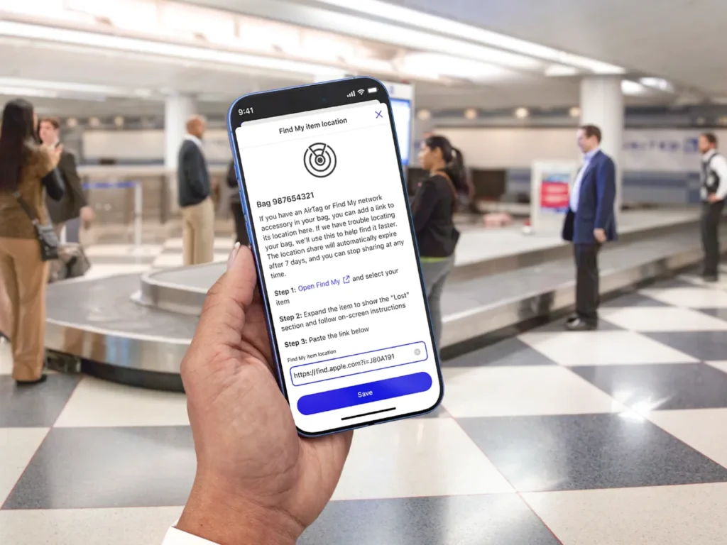 United Airlines Simplifies Luggage Tracking with Apple Share Item Location. {Tech} for Travel. https://techfortravel.co.uk