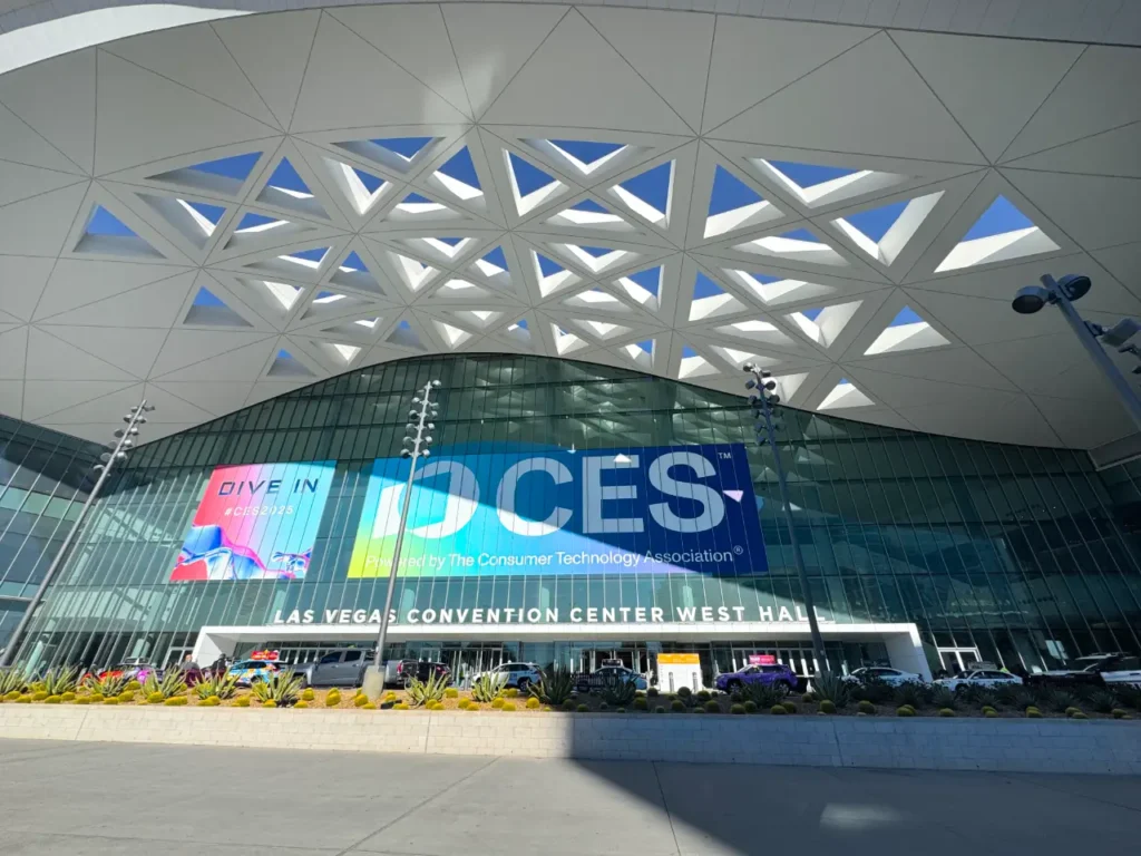 a large building with a large roof. Best of CES 2025. {Tech} for Travel. https://techfortravel.co.uk