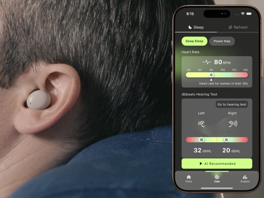 a person with earbuds and a phone. For me Buds. CES News 2025. {Tech} for Travel. https://techfortravel.co.uk