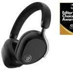 CES 2025 News: JLab Epic Lux Lab Edition Headphones Deliver 90+ Hours of Playtime a black headphones with a silver handle