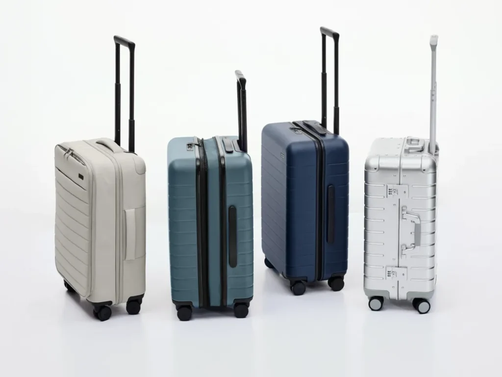 a group of luggage with wheels. Away suitcases. {Tech} for Travel.  https://techfortravel.co.uk