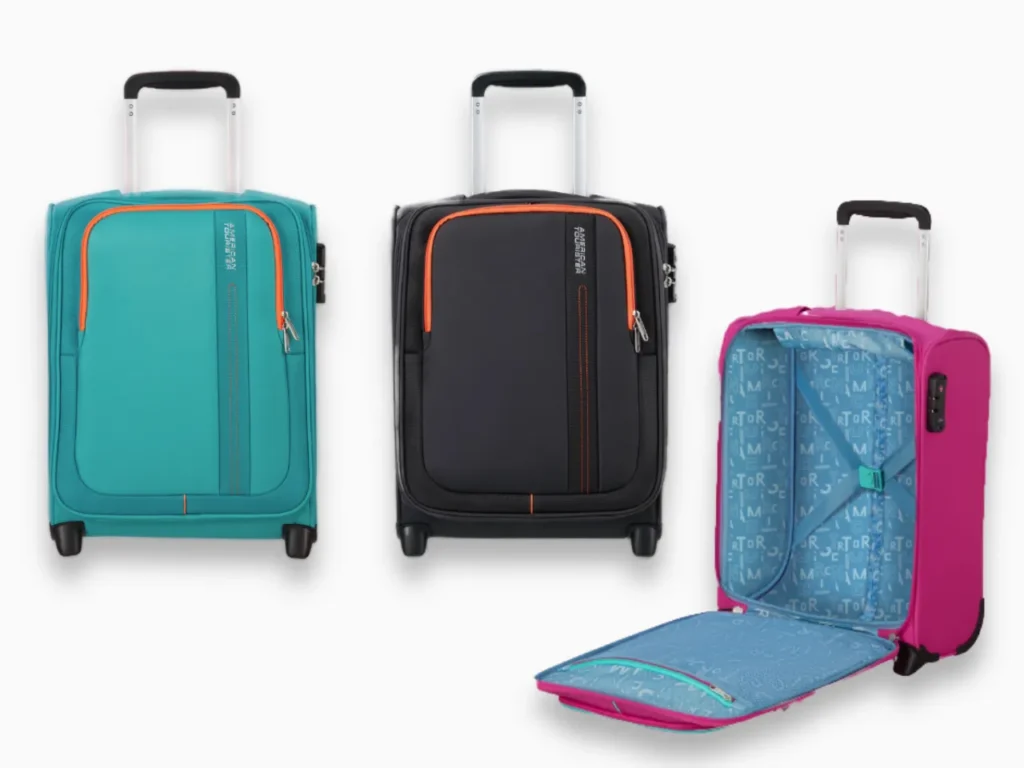 a group of suitcases with handles. American Tourister Sea Seeker. Best Carry-On Cases 2025. {Tech} for Travel. https://techfortravel.co.uk