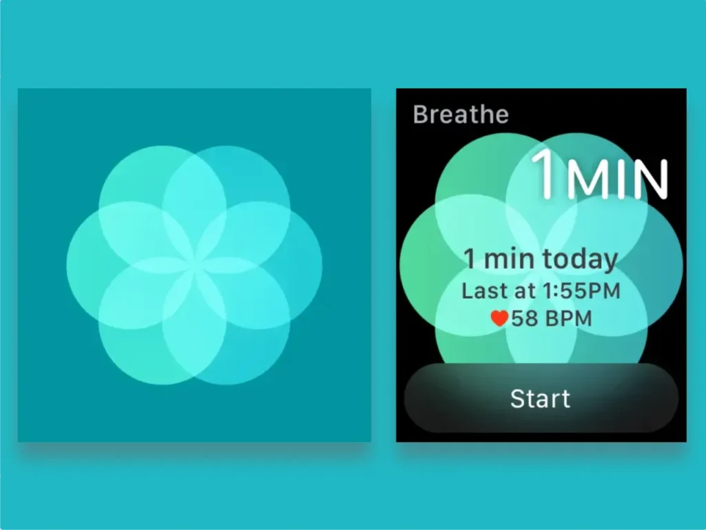 Apple Watch Breathe App – {Tech} for Travel a screenshot of a smartwatch. Apple Watch Breath App. Healthy Travel Gadgets. {Tech} for Travel. https://techfortravel.co.uk