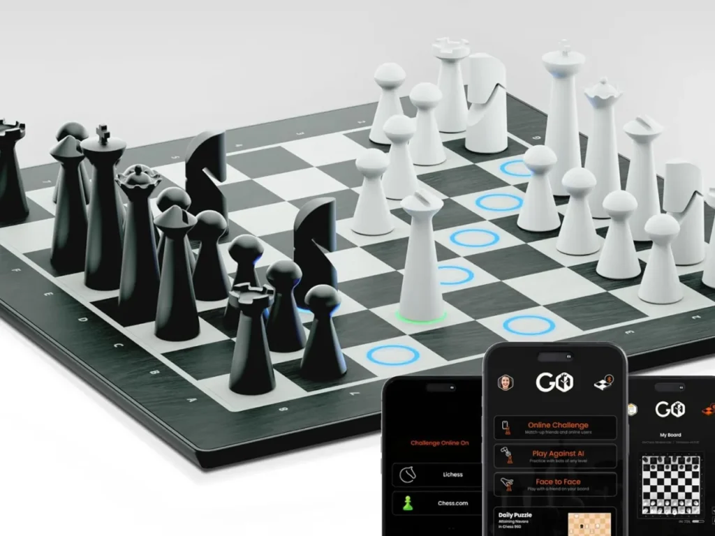 GoChess Mini – {Tech} for Travel a chess board with a phone and a game. GoChess Mini. Father's Day Gift Ideas. {Tech} for Travel. https://techfortravel.co.uk