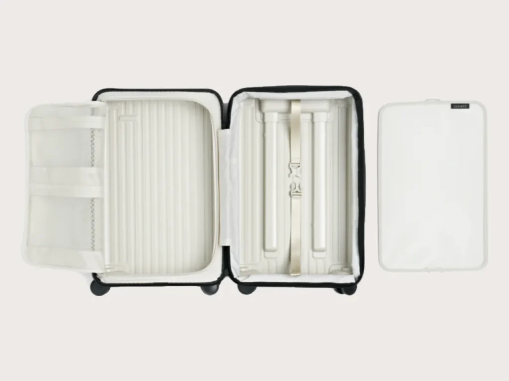 Gomatic Method Luggage Carry-On Internal – {Tech} for Travel a close up of a suitcase. Gomatic Method Luggage Carry-On. {Tech} for Travel. https://techfortravel.co.uk