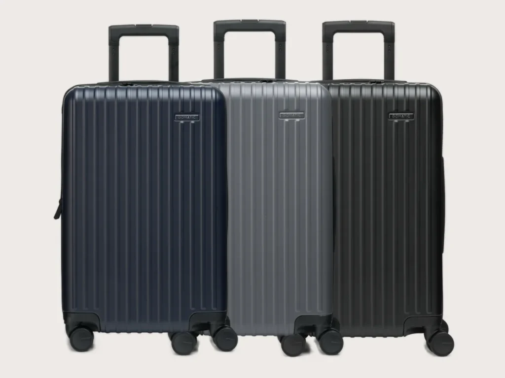 Gomatic Methofd Luggage Carry-On Colour Options – {Tech} for Travel a group of luggage on wheels. Gomatic Method Luggage Carry-On. {Tech} for Travel. https://techfortravel.co.uk