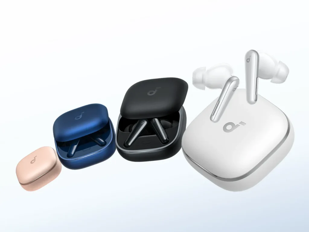 Soundcore Liberty 5 Colours – {Tech} for Travel a group of bluetooth earbuds. Soundcore Liberty 5 review Earbuds. {Tech} for Travel. https://techfortravel.co.uk