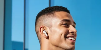 Soundcore Liberty 5 Launches With Adaptive ANC 3.0 a man smiling with earbuds. Soundcore Liberty 5 Earbuds. {Tech} for Travel. https://techfortravel.co.uk