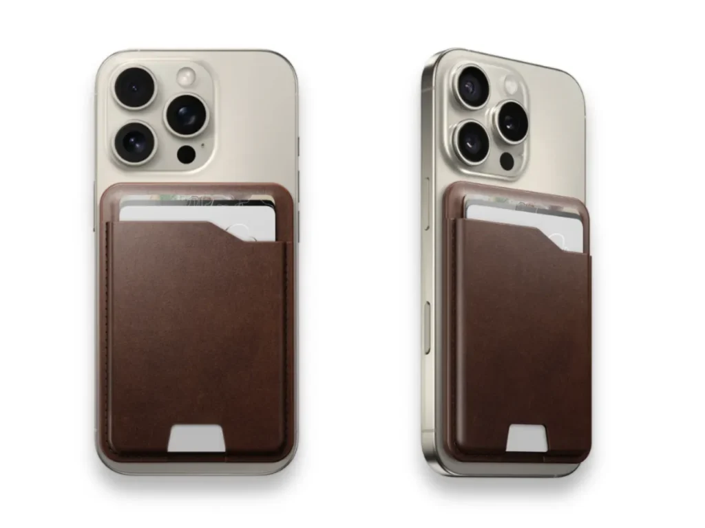 Nomad Goods Leather Mag Wallet Attached – {Tech} for Travel a phone with a card holder. Nomad Leather Mag Wallet. {Tech} for Travel. https://techfortravel.co.uk