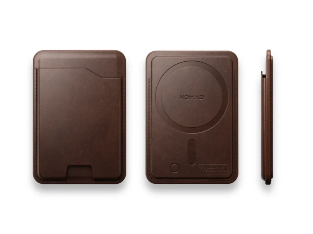 Nomad Goods Leather Mag Wallet Profile – {Tech} for Travel a brown leather case with a cover. Nomad Leather Mag Wallet. {Tech} for Travel. https://techfortravel.co.uk