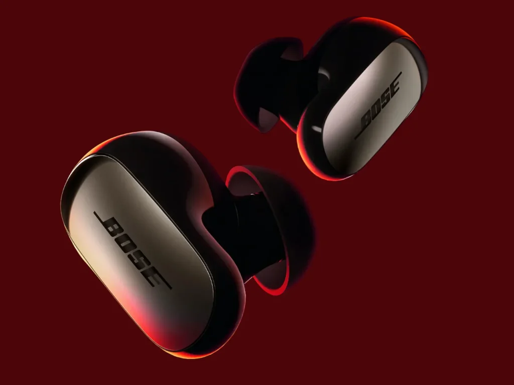 QuietComfort Ultra Earbuds 2nd Gen Hero – {Tech} for Travel a pair of black earbuds. Bose QuietComfort Ultra Earbuds 2nd Gen. {Tech} for Travel. https://techfortravel.co.uk