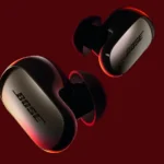 a pair of black earbuds. QuietComfort Ultra Earbuds 2nd Gen. {Tech} for Travel. https://techfortravel.co.uk