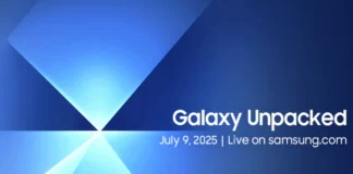 Samsung Confirms Galaxy Unpacked July 2025 Launch a blue background with white text. Samsung Galaxy Unpacked July 2025