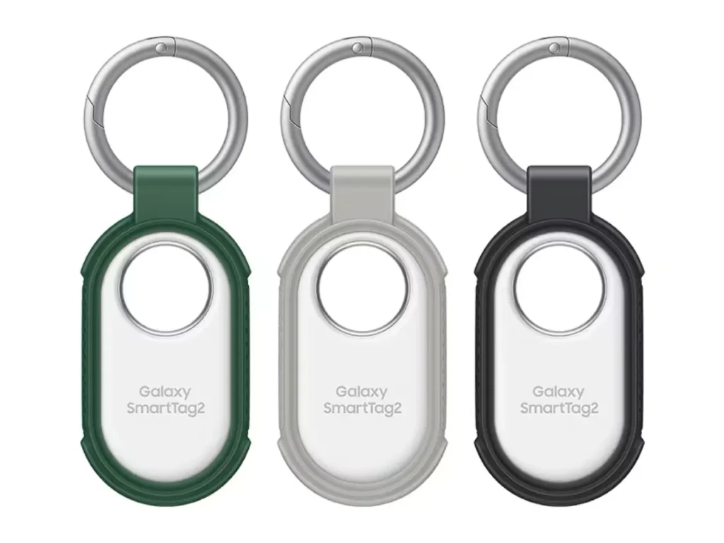 Samsung SmartTag2 – {Tech} for Travel a group of keychains with a ring. Best Luggage Tracker. Samsung SmartTag2. {Tech} for Travel. https://techfortravel.co.uk